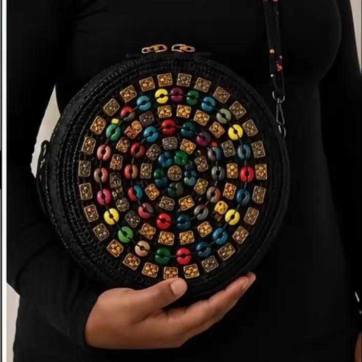 Kaia Artisan Beaded Crossbody Bag for Women – Handmade Beaded Shoulder Purse, Elegant Evening & Party Bag, Lightweight Fashion Accessory, Gift for Her