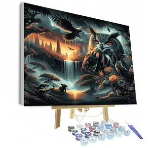 DIY Paint by Numbers Kit, Acrylic Paint Set for Adults Beginners, Home Decor Wall Art Gift for Father's Day Christmas Mother's Day Friends, Canvas Art