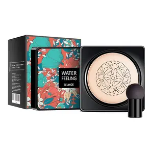 EELHOE Flawless BB Cream Cushion Ivory White, Watery Moisturizing Concealer Waterproof, Mushroom Puff 360° Fit Long-Lasting