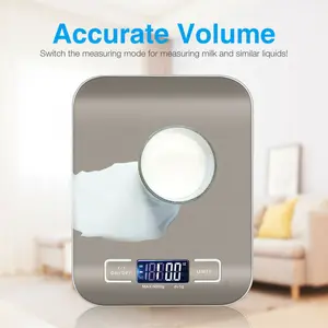 Digital Electronic Kitchen Food Diet Postal Scale Weight Balance 5KG 1G 11Lb Kitchen Scales Stainless Steel Weighing for Food Diet Postal Balance Measuring LCD Precision Electronic Does not apply
