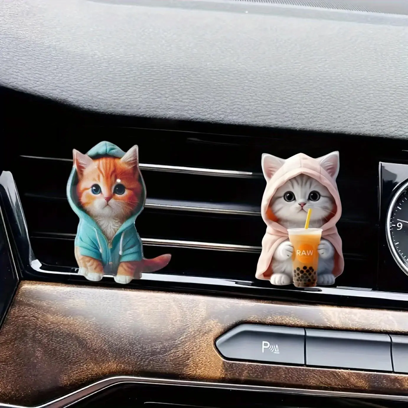 Cute Cat Design Car Air Freshener Clip, Car Air Outlet Aromatherapy Tablet Decoration, Car Interior Decoration Accessories for Women & Girls