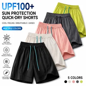 Men's UPF 100+ Quick-Dry Ice Silk Mid-Thigh Shorts - Loose-Fit, Sporty Summer Menswear Bottoms