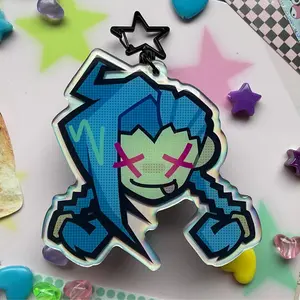 Blue Punk Arcane Keychain, Unique Keychains for Personal Style, Cute Keychains for Bags and Keys, Durable, Lightweight and Perfect for Personal Style, Collecting and Gifting