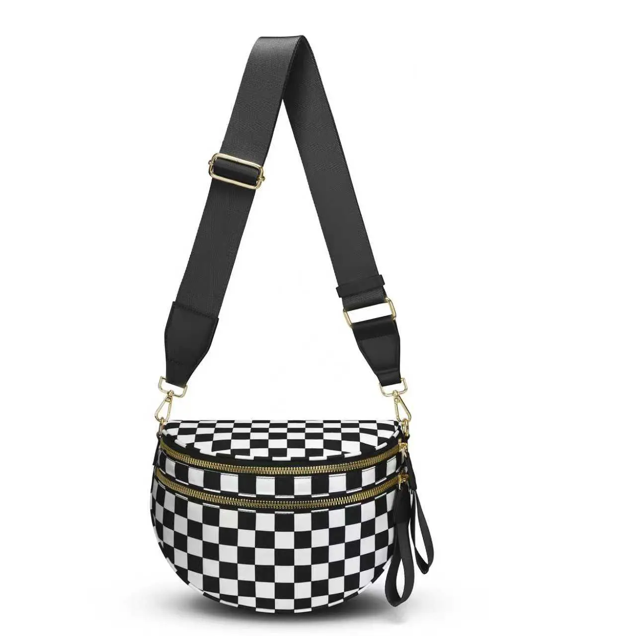 Retro Checkered Crossbody Fanny Pack for Women, Large Capacity Waist Purse with Wide Adjustable Strap, Lightweight Everyday Bag, Perfect for Travel Shopping Dating, Gift for Ladies