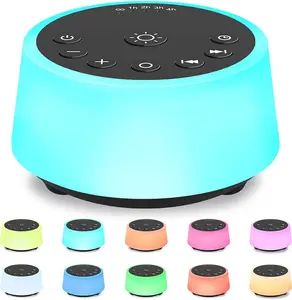 Sound Machines with 10 Colors Night Light 25 Soothing Sounds and Sleep White Noise Machine 32 Volume Levels 5 Timers Adjustable Brightness Memory Function for Adults Kids Baby