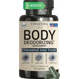 VINATURA Body Deodorizing Supplement for Women - Magic Chlorophyll Pills for Body Odor Eliminator, it Works for Her Internal Deodorant, 30 Capsules