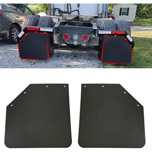 2 Pack 24 x 24 inch Black Polymer Mud Flaps Angled Fit for Semi Trucks Trailers