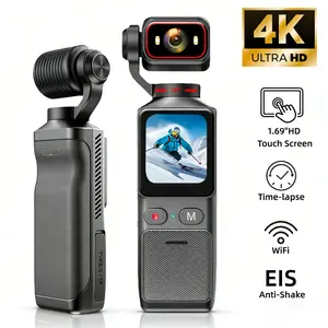 4K Pocket Action Camera,Vlogging Handheld Camera,1.69inch IPS Touch Screen,6-Axis EIS Stabilization,USB Charging,Wide Angle,WiFi POV Camera,Sport DV,Streaming Camera,Men Gifts