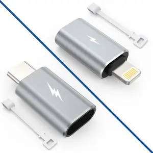 TechMatte Adapter 27W PD Fast Charging Compatible with iPhone/iPad/iPod/AirPods/Iphone 15, Support Data Transfer, Not Support Headphones/OTG, with Anti-Lost Holder,type c & lightning port