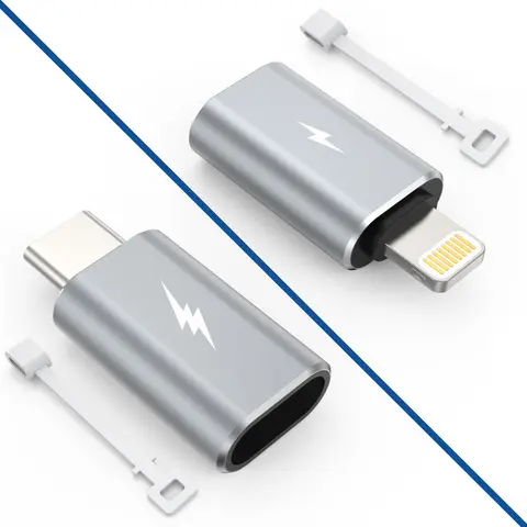 TechMatte Adapter 27W PD Fast Charging Compatible with iPhone/iPad/iPod/AirPods/Iphone 15, Support Data Transfer, Not Support Headphones/OTG, with Anti-Lost Holder,type c & lightning port