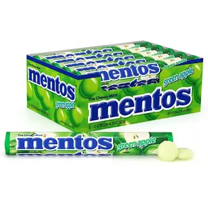 Mentos Chewy Mint Candy Roll, Green Apple, Bulk, Party, Non Melting, 1.32 ounce/14 Pieces (Pack of 15)