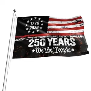 250 Years American Flag  USA Anniversary Patriotic Design 1776-2026 Commemorative Banner Hanging Decor polyester double-sided design