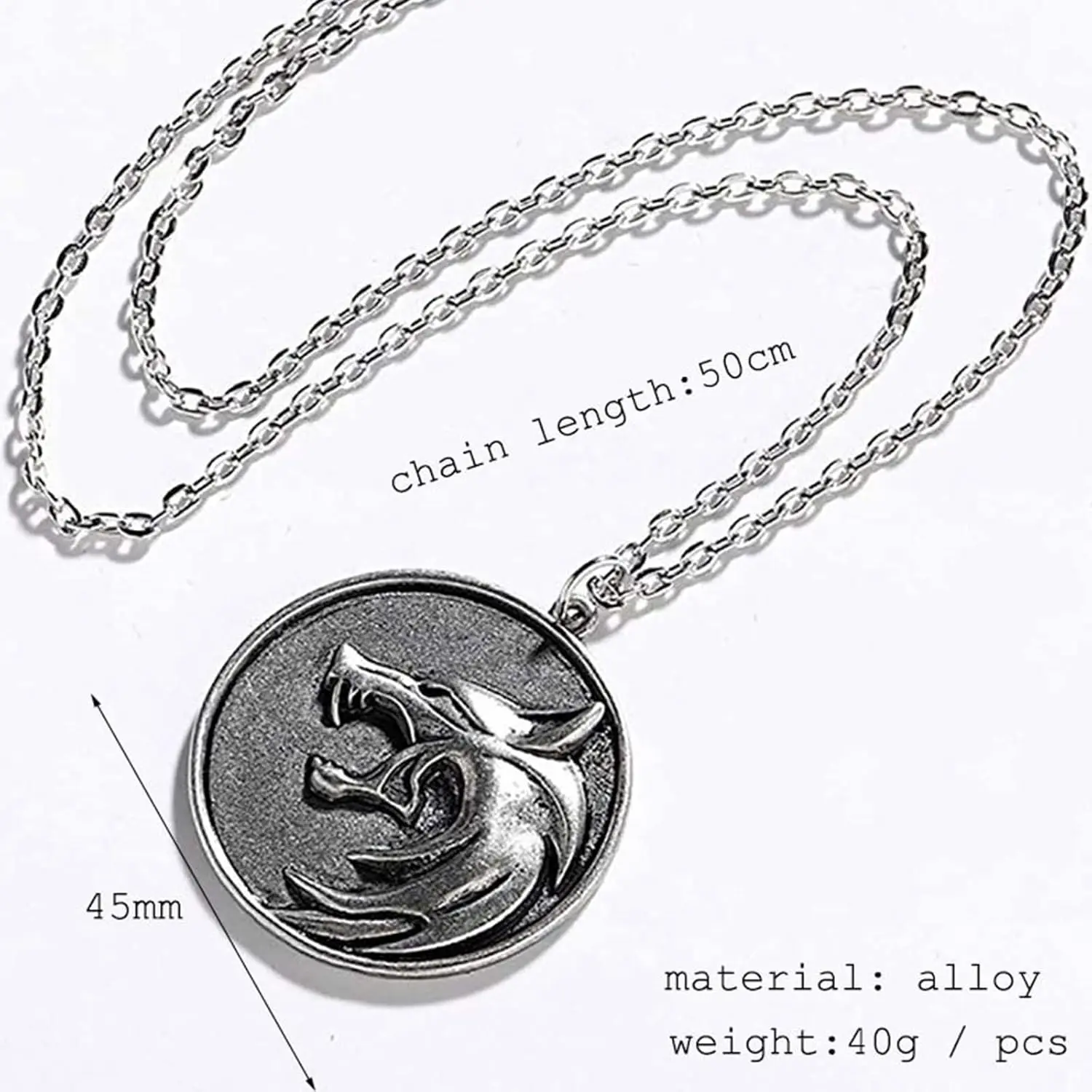 Witcher Medallion Necklace Witcher Necklace for Men Geralt of Rivia Wolf Necklace for Men Wild Hunt Wolf Jewelry for Men Witcher Costume Accessories