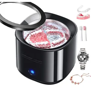 Ultrasonic Jewelry Cleaner & Retainer Cleaner Machine - 200ML Capacity, 45kHz Cleaning for Dentures, Mouth Guards, Braces, Toothbrush Heads & Jewelry | Multiple Modes for All Dental Appliances