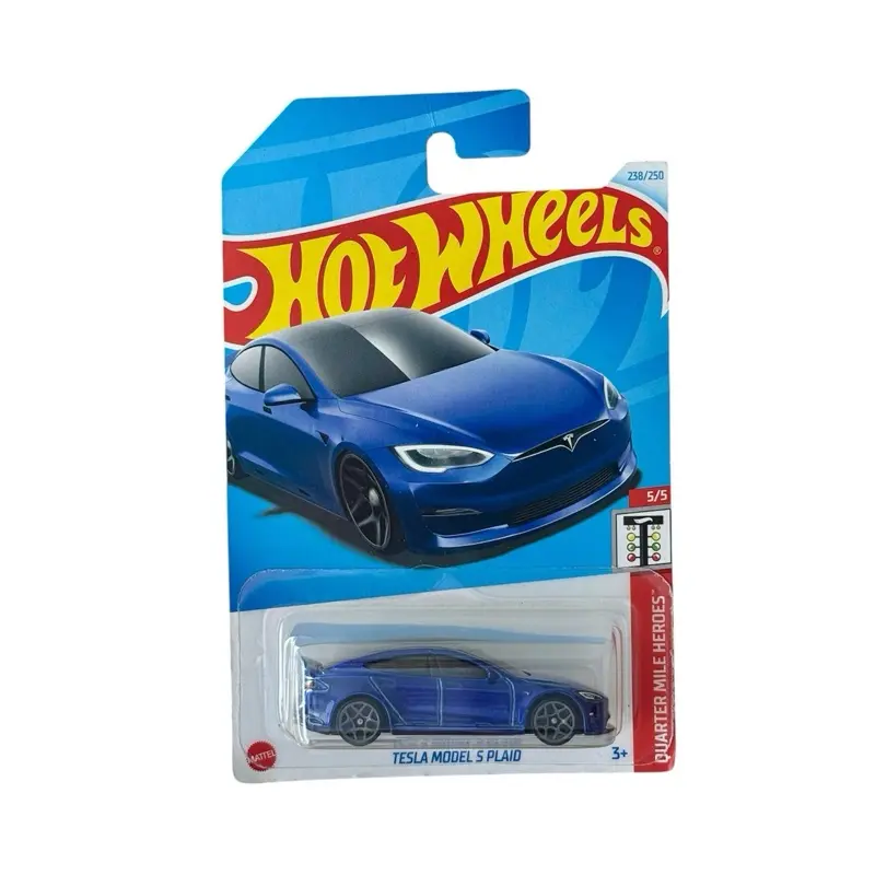 Hot Wheels Tesla Model S Plaid Blue 1:64 Scale Diecast Collector’s Item, Miniature Display Toy for Model Cars Enthusiasts