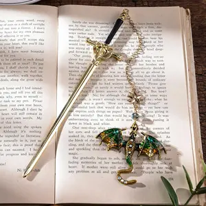 Fictional Dragon Bookmark, Unique Personalized Metal Pendant, Vintage Bookmark, Book Accessories, Reading Gift, Men's Birthday Present