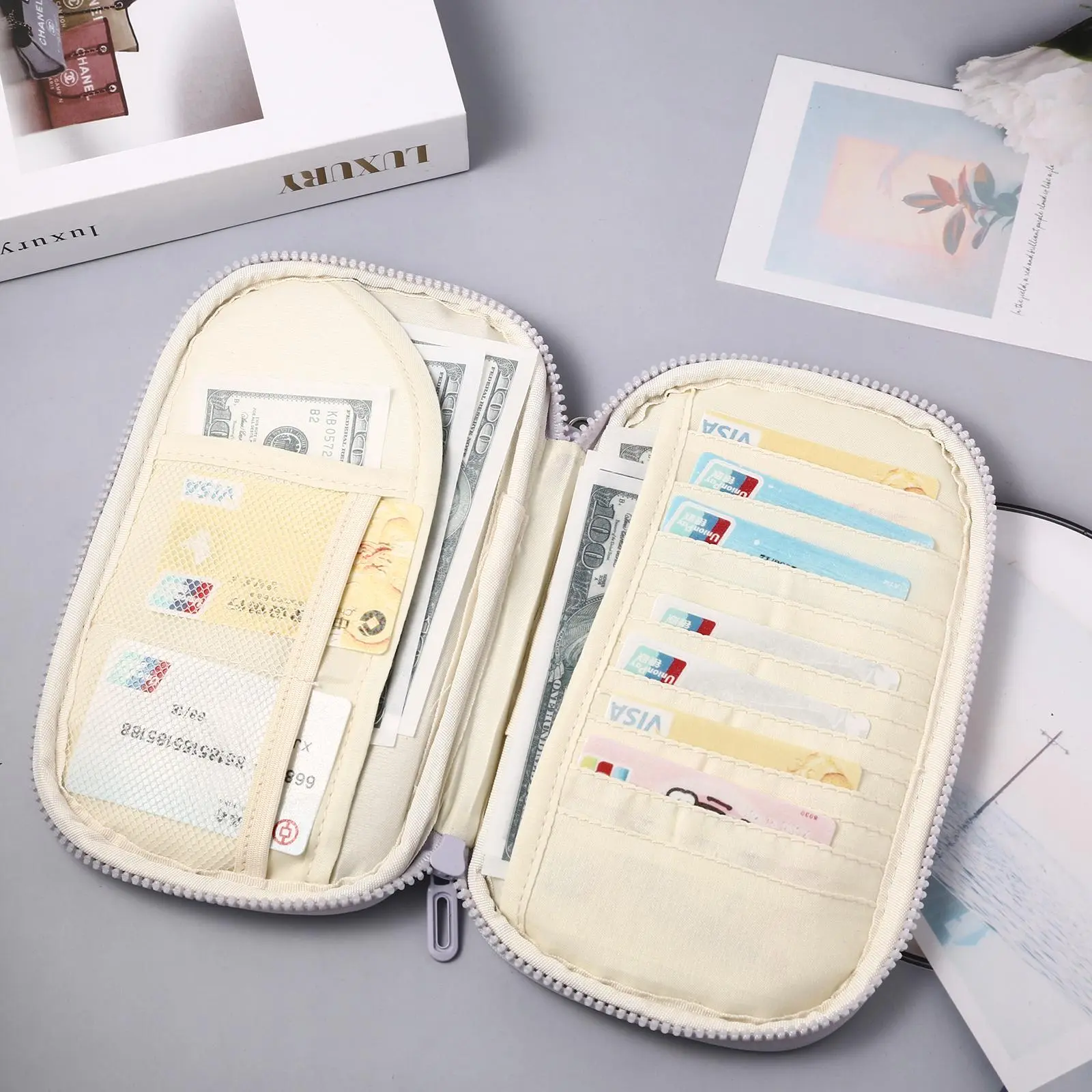 OIDEA Unisex Nylon RFID Shielded Passport Cover - Waterproof Wristlet Organizer, Essential Airplane Travel Accessory for Travel, Airplane Travel Accessories