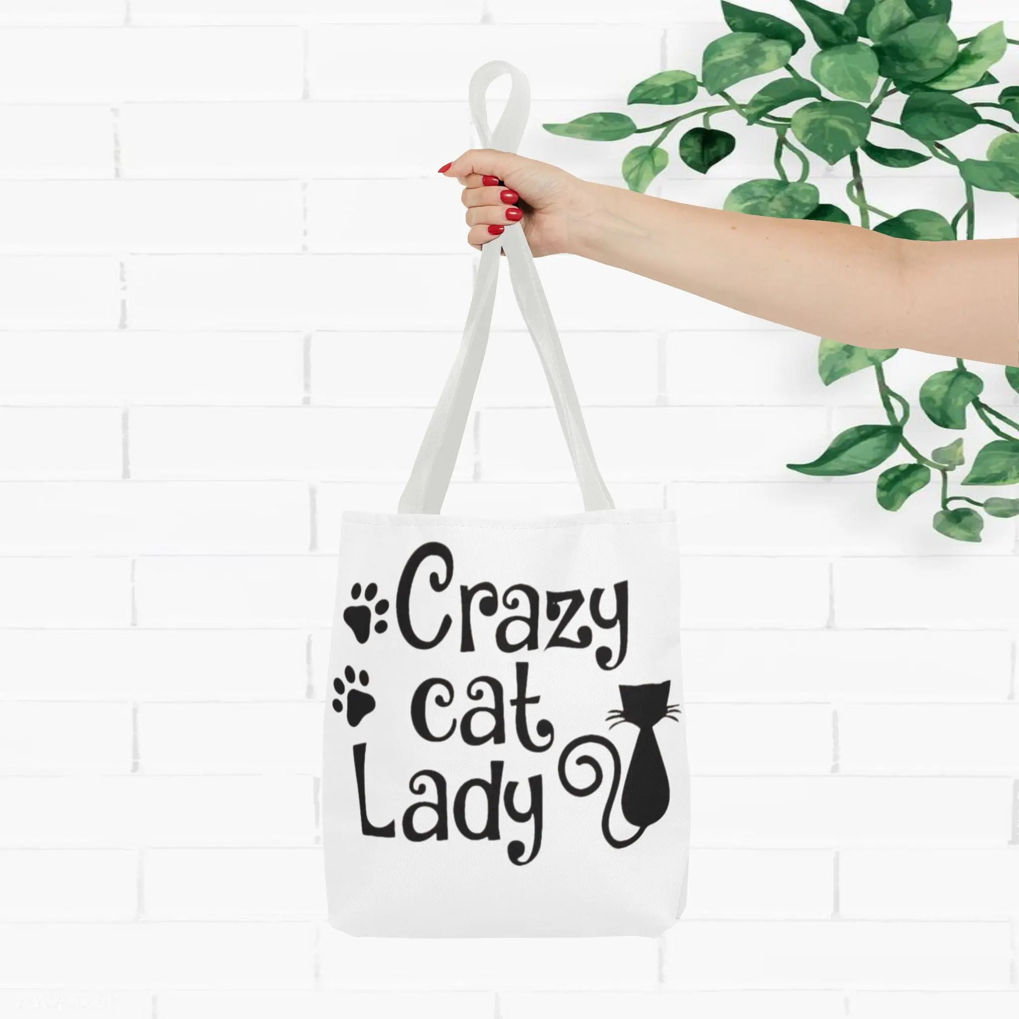 Crazy Cat Lady Tote Bag - Funny Cat Lover Gift, Cat Mom Canvas Bag, Cat Lady Shoulder Bag, Kittens Print Purse, Cute Animal Tote