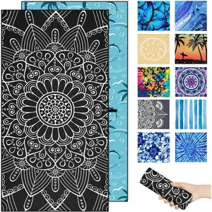 Sand Proof Microfiber Beach Towels Adult Quick Fast Dry Beach Oversized Accessories for Travel Swim Pool Yoga Camping Blanket Essentials Lightweight Must Haves Items Women Gifts Mandala