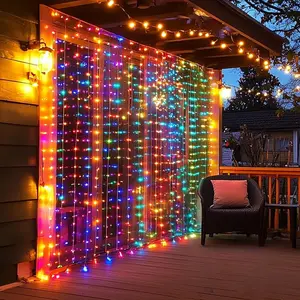 USB Powered LED Curtain Light, 1 Count Waterproof Feature LED String Light with 8 Flashing Modes Diverse Flash Modes, Hanging Light for Wedding Garden Birthday Christmas Party, LED Light Strips, LED Lighting