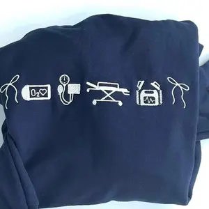 ER Nurse triage emergency paramedic, EMT icon Aesthetic Comfort Sweatshirt Casual Crew Neck. Pharmacist/ pharmacy tech  Long SleeveCasual Comfortable Casual Wear - Cute, Tops, Hoodies