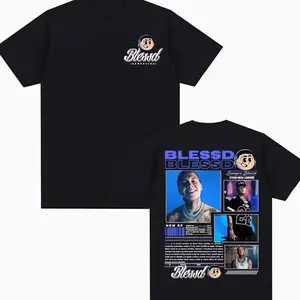 Blessd El Bendito Album Graphic 100%cotton men's shirt Y2k Hip Hop O-Neck Short Sleeve women's summer fashion Unisex Tshirt OMW