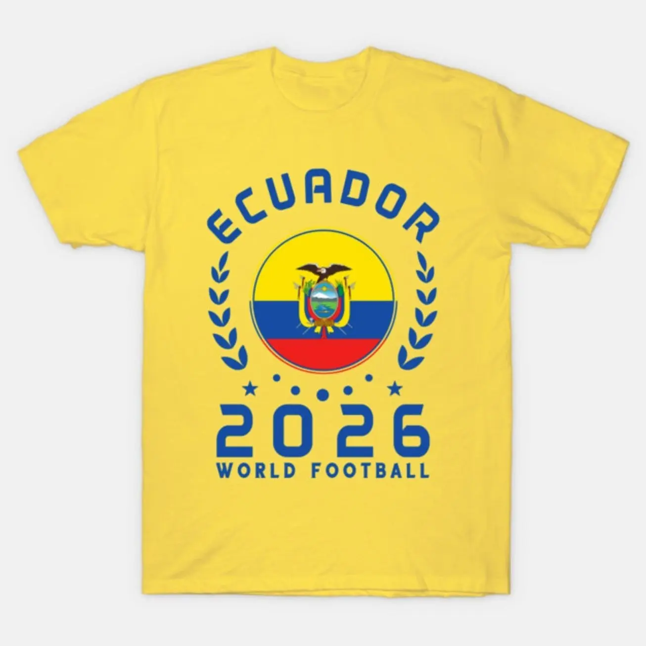 Women's Fitted Classic Cotton Short-Sleeve T-Shirt - Lady's Casual Streetwear Top, 2026 Football Champion Cup Ecuador Fan Apparel, Style 3I5, Tshirt