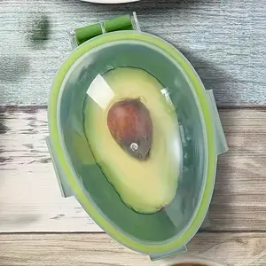 Plastic Reusable Avocado Keeper Storage Container - Flip Top Fresh Pod for Avocado, Multipurpose, Dishwasher Safe, Rectangle Shape, No Electricity Required