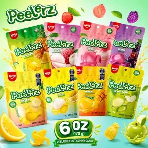 AMOS Peelerz Peelable Gummies 6 OZ, Assorted Fruit Flavored Gummy Candy, Fun Snack Made with Real Fruit Juice