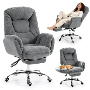 Garvee Criss Cross Ergonomic Rolling Desk Chair | High Back Big & Tall Gaming Chair with 3-Level Adjustable Armrests & Footrest