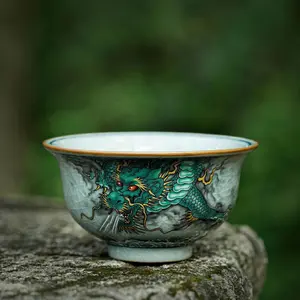Clay Teacup Single-Cup Ceramic Tea Set Handle-Less Cup Handcrafted Jianzhan