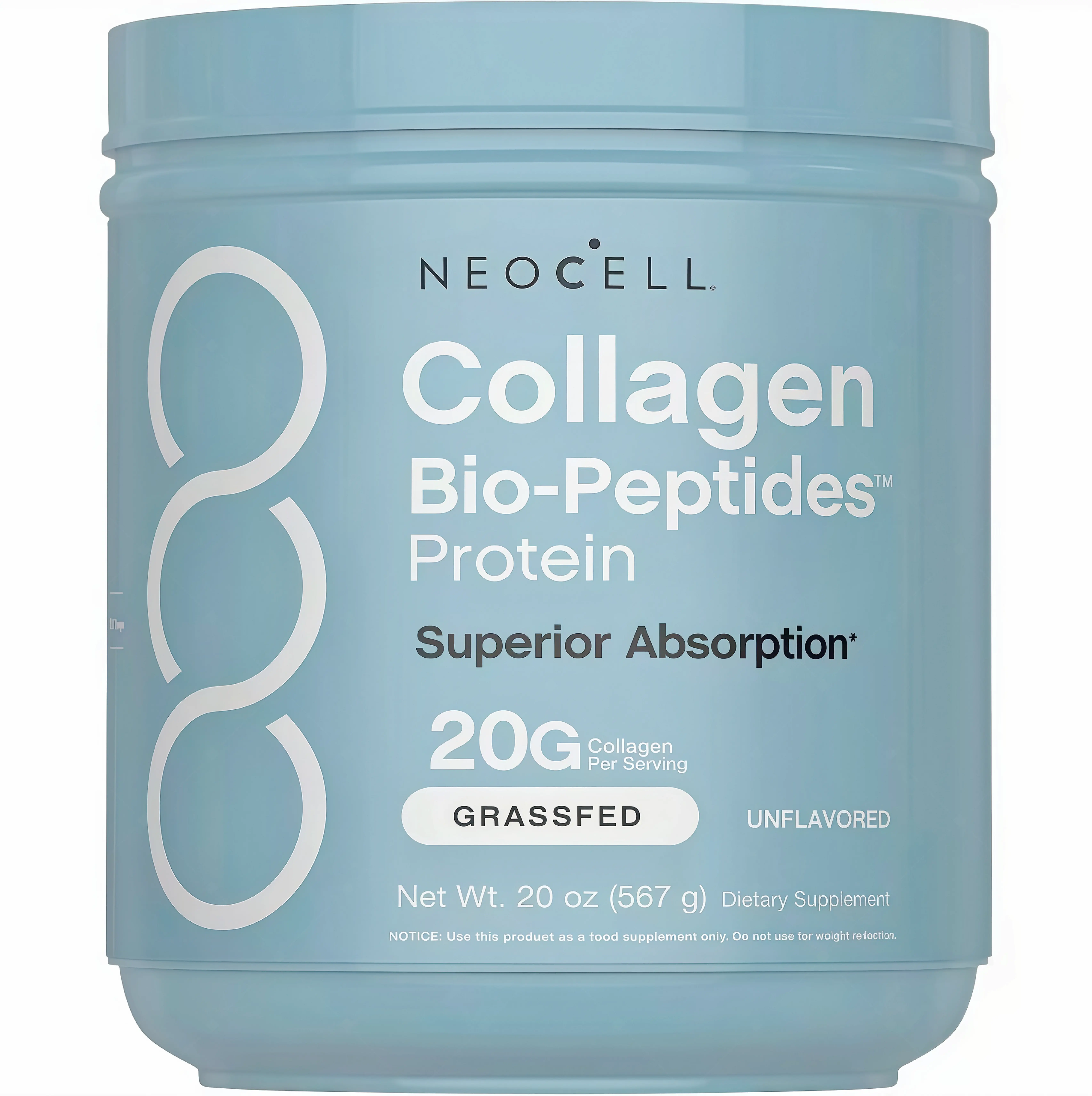 NeoCell Collagen Bio-Peptides Powder 20oz -ES Grassfed Protein Supplement-Advanced with 18 Essential Amino Acids