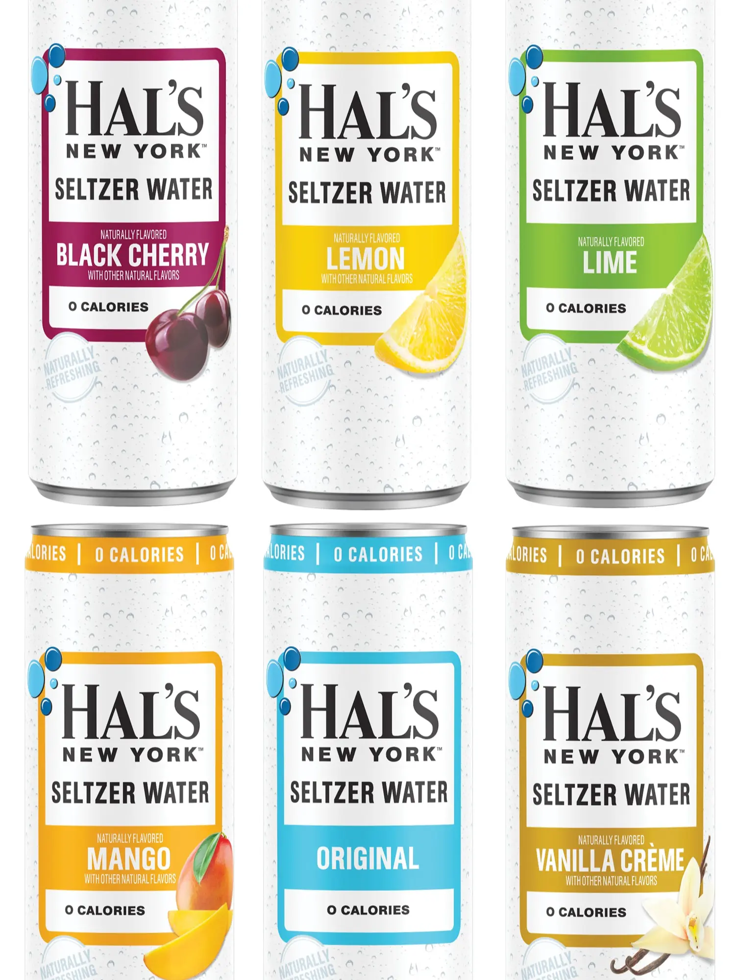 Hal's New York Seltzer Sparkling Water, 12 Fl Oz Slim Cans