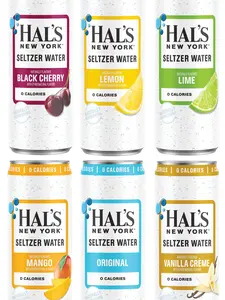 Hal's New York Seltzer Sparkling Water, 12 Fl Oz Slim Cans