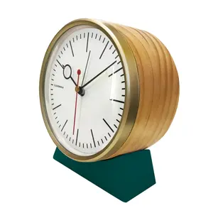 SAMPLE - Bloke Green - Alarm Clock - Wood - Silent - Domed Glass