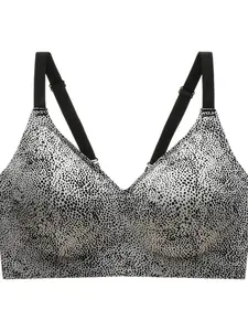 Plus-Size, Wire-Free, Lift-Enhancing Sports Bra — Seamless Leopard Print Lingerie for Women with Larger Busts