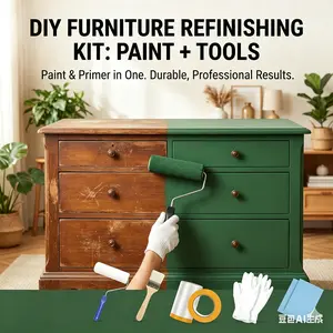 DWIL Matte Finish Furniture Paint Water-Based Non-Toxic Odorless Easy to Apply for Cabinets Doors Tables Dressers Refinishing Kit with Tools