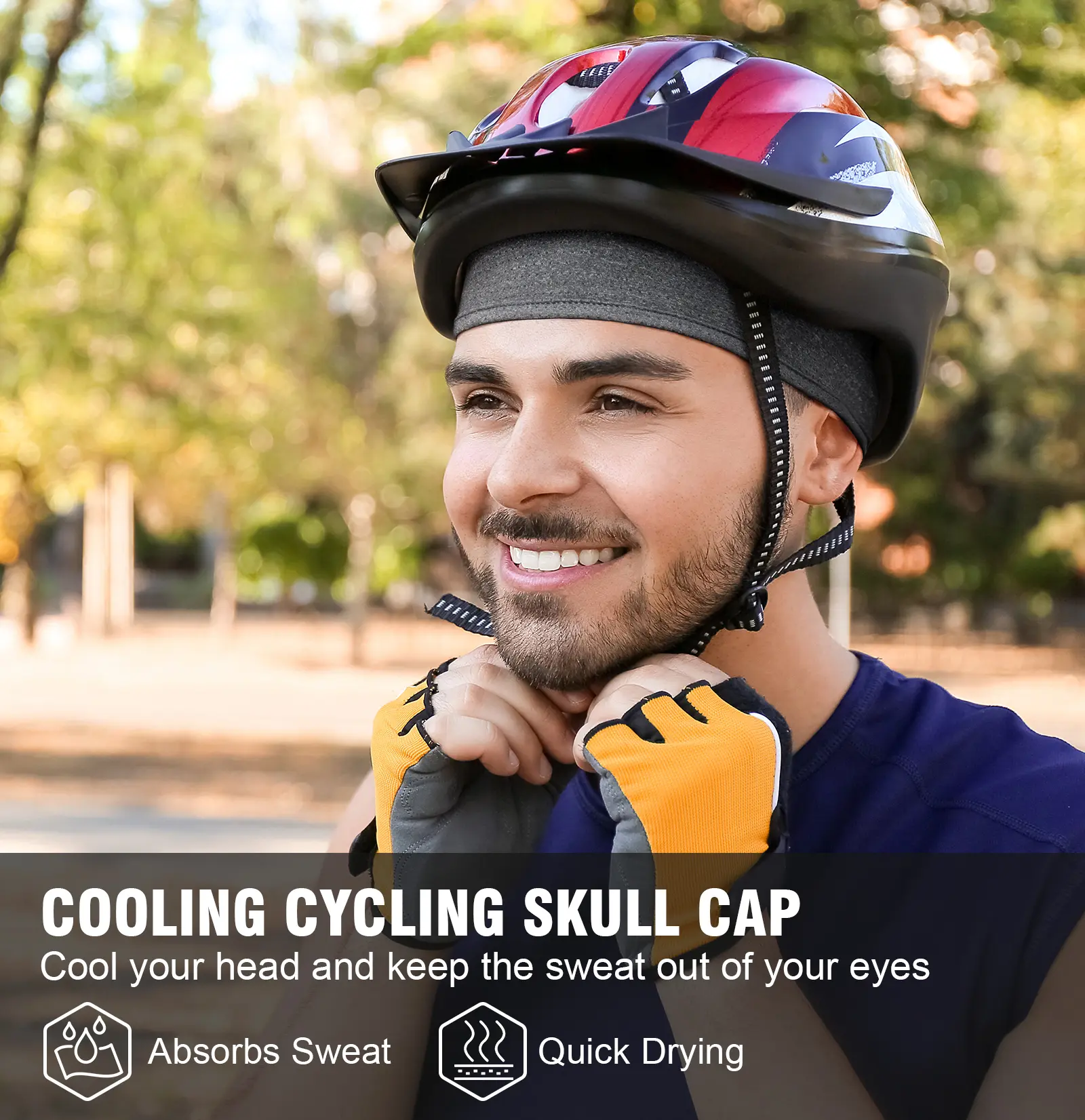 MELASA Cooling Skull Cap (3/4 Pack) - Ultra Breathable Elastic Polyester Cap, Stretchy Helmet Hat, Headset Saver, High-Stretch Fit Moves with You for Motorcycle, Cycling, Gym Workouts, Cooling Helmet Liner Sports & Outdoor Hats MELASA Cooling Skull Cap (3/4 Pack) - Ultra Breathable Elastic Polyester Cap, Stretchy Helmet Hat, Headset Saver, High-Stretch Fit Moves with You for Motorcycle, Cycling, Gym Workouts, Cooling Helmet Liner Sports & Outdoor Hats