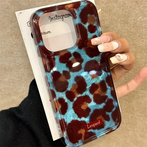 Simple Fashion Smudge Leopard Print Soft Phone Case For iPhone 15 Cases iPhone 18 17 16 Pro Max 14 13 Cover