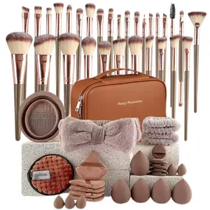 Makeup Tool Set, 46-65 Piece Cosmetic Cleaning Kit, Includes Makeup Brushes, Face Wash Set, Professional Women's Tools, Portable Gift, Makeup Brushes Kits