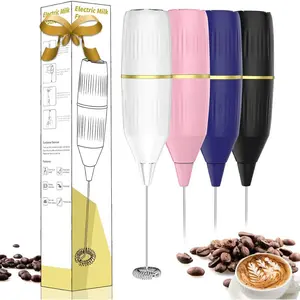 Milk Frother Handheld,Mini Drink Mixer and Coffee Blender Frother for Coffee Bar Accessories, Matcha Whisk,Latte, Cappuccino, Frappe, Hot Chocolate, Egg,Kitchen Essentials Gift (White)