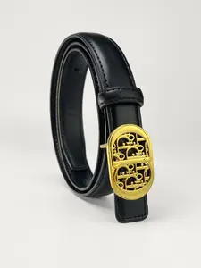 Women's High-End PU Belt, Minimalist Fashion Letter Pattern, All Seasons Versatile Waistband, New Arrival Office Wear Accessory