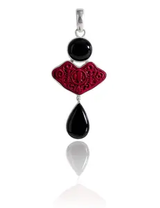 Cinnabar and Black Onyx Pendant