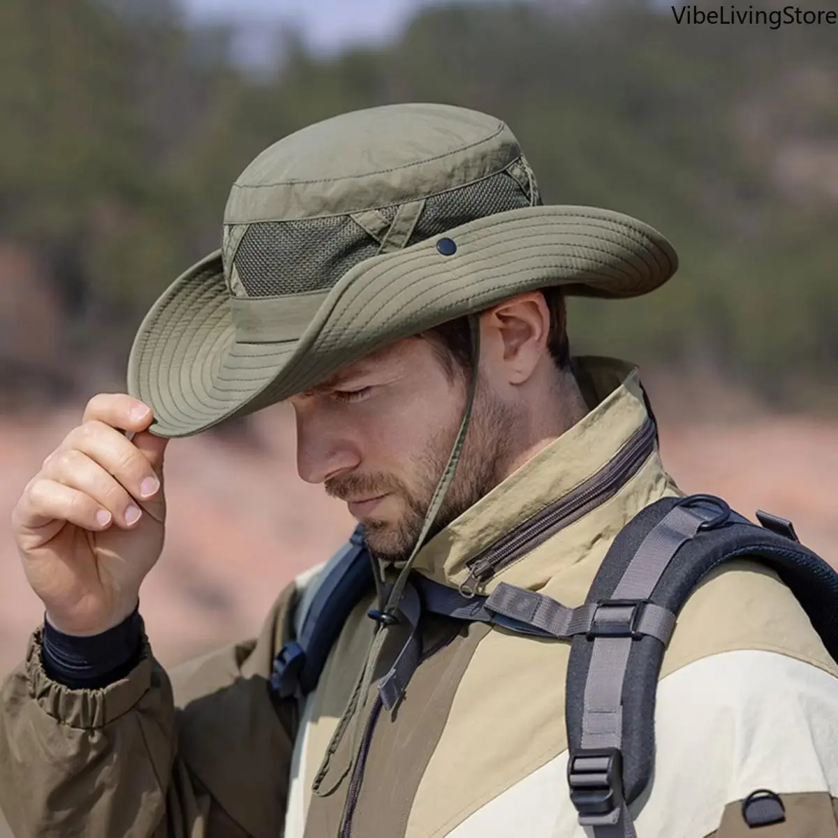 Unisex Bucket Hats with Wide Brim, Solid Color Breathable Sun Hat with UV Protection for Outdoor Fishing & Mountaineering