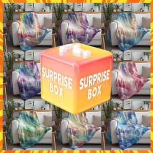 【Deals for you】60*80in Blind Box Randomly Fluffy Surprise Blankets, Mystery Galaxy Cloud Sky Pattern Blanket in Tiktok Shop