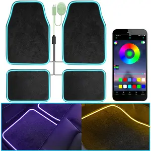 Neon RGB Car Floor Mats Lights – App Controlled Interior Glow Kit, Waterproof Anti-Slip for SUV Truck Sedan