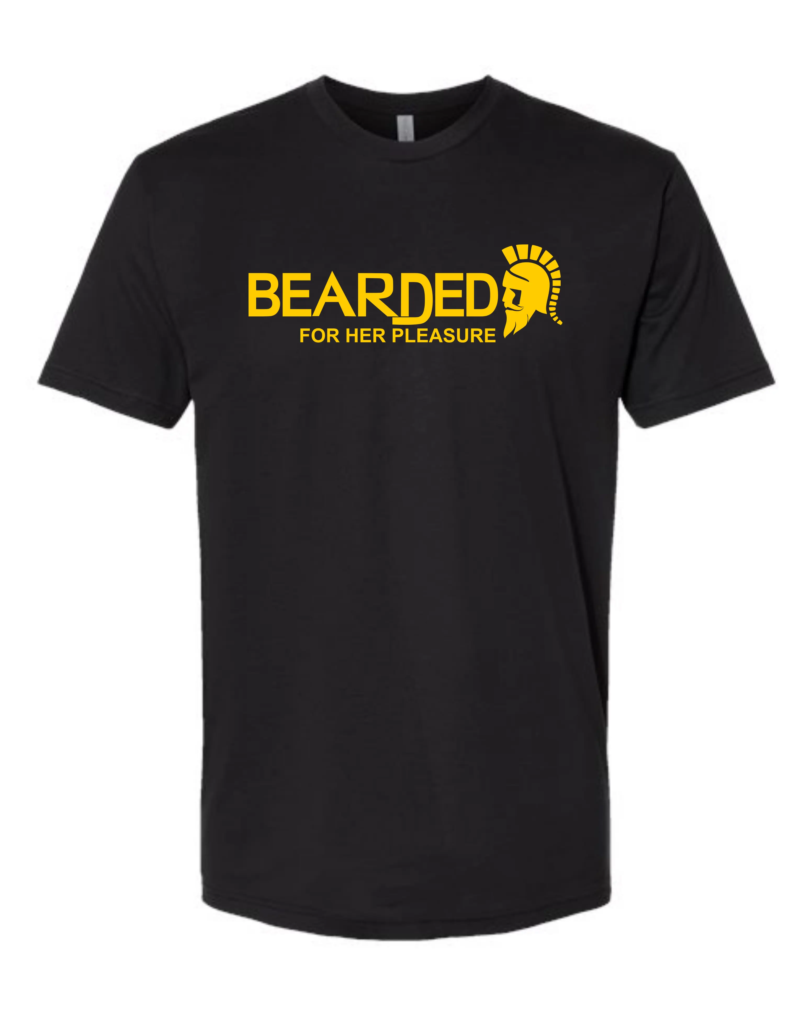 Bearded For Her Pleasure - Funny Black Short Sleeve T-Shirt for Men