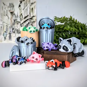 Raccoon Fidget Toy, Stress Relief Toy, Trash Panda with Trash Can, Sensory Stress Toys