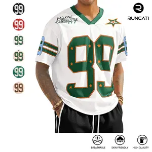 Runcati Mens Oversized Jersey Y2k Baggy T-Shirts Unisex V Neck Graphic Number Tees Streetwear Summer Fashion Tops Menswear