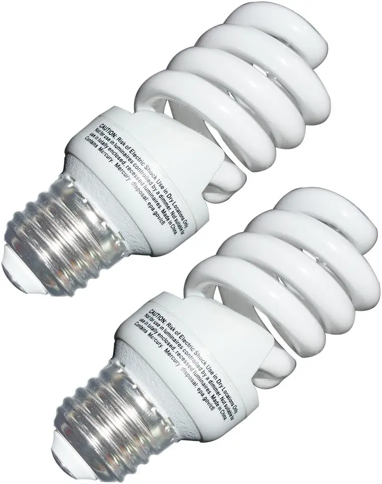 13 Watt CFL Light Bulb (60 Watt) Soft White 2700K 1040LM Spiral Bulb Medium Base Compact Fluorescent Bulb (2 Pack)